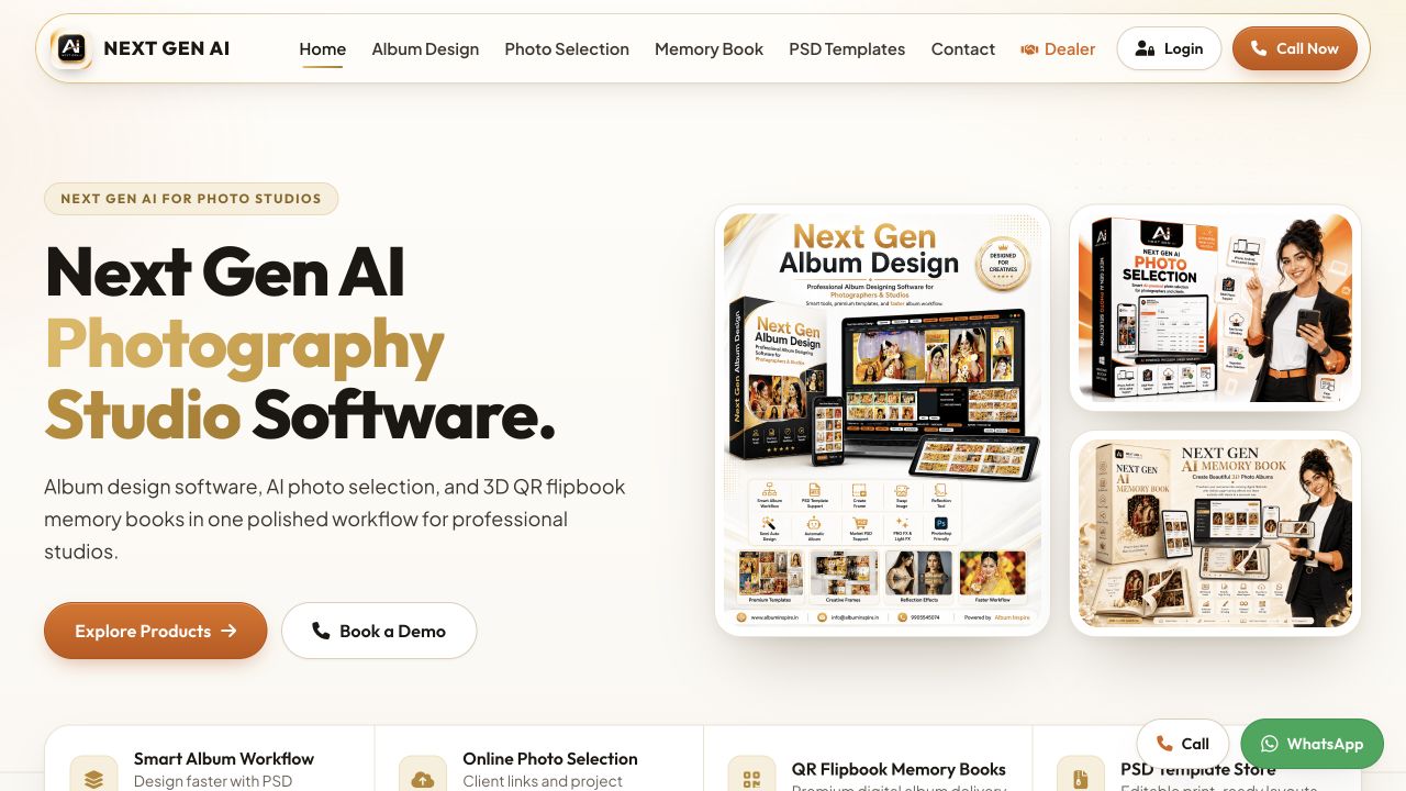 Actual Next Gen AI website — homepage preview