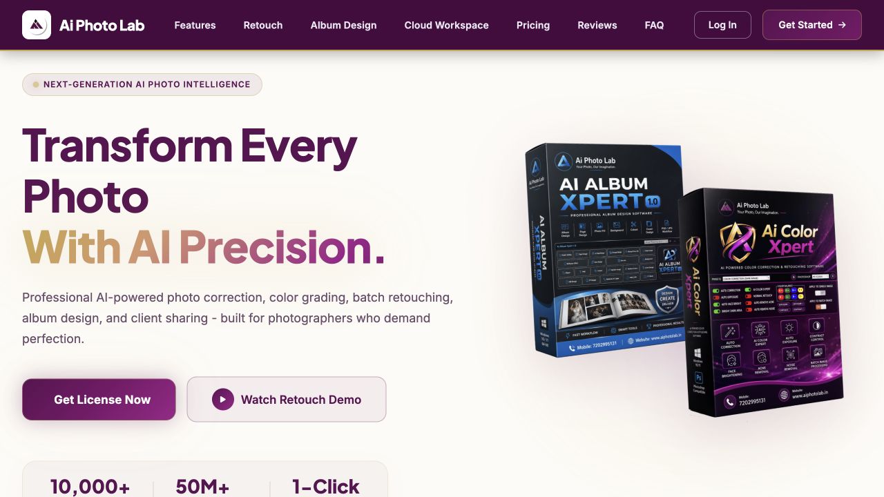 Actual AI Photo Lab website — homepage preview